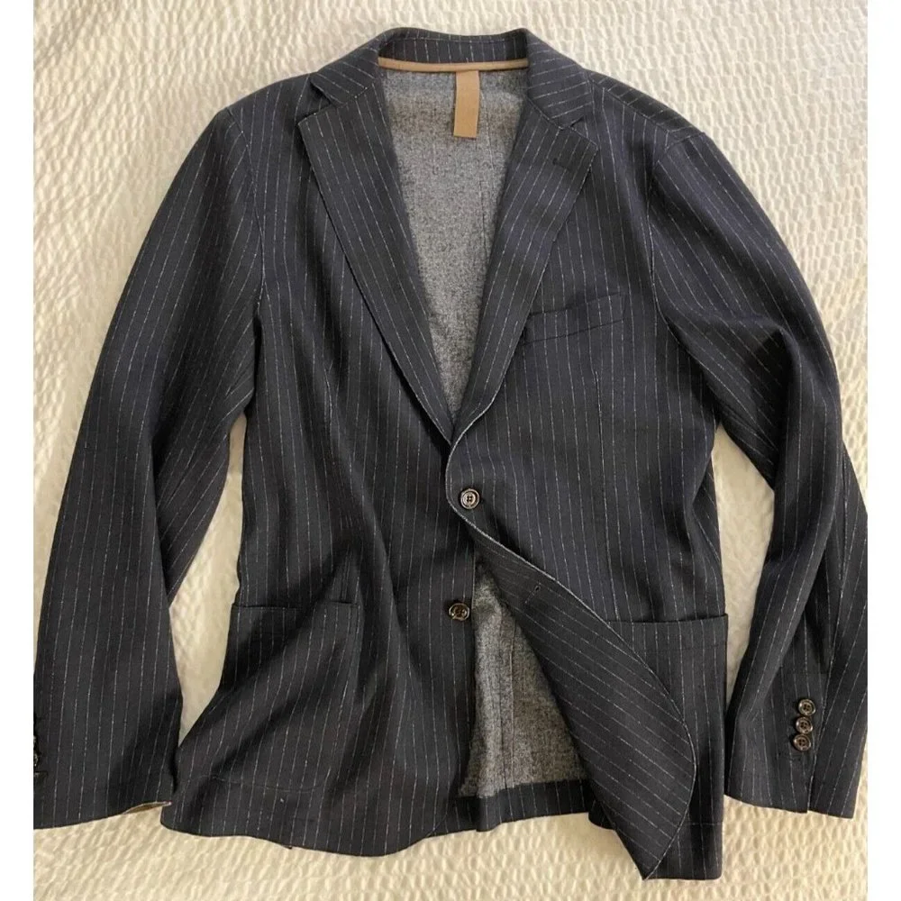 ELEVENTY made in italy Double Faced Jersey Jacket in Pinstripe Size 44 $1195 - Picture 2 of 11